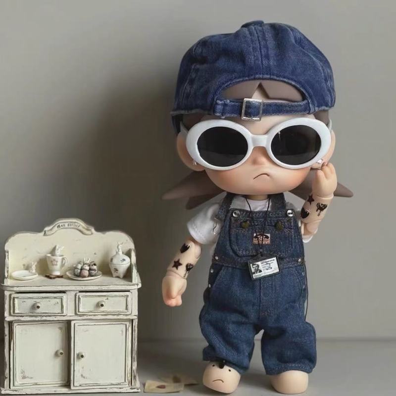 [เฉพาะเสื้อผ้าเด็ก] zsiga เสื้อผ้าเด็ก Wherever You Go Gazi น้องสาว BJD1/8 คะแนน Action Figure Denim Overalls แว่นตากันแดดเปลี่ยน
