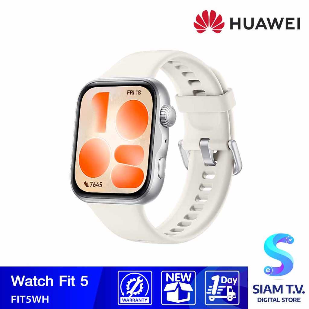 Huawei Watch Fit 5 - White (Fluoroelastomer Strap) โดย สยามทีวี by Siam T.V.