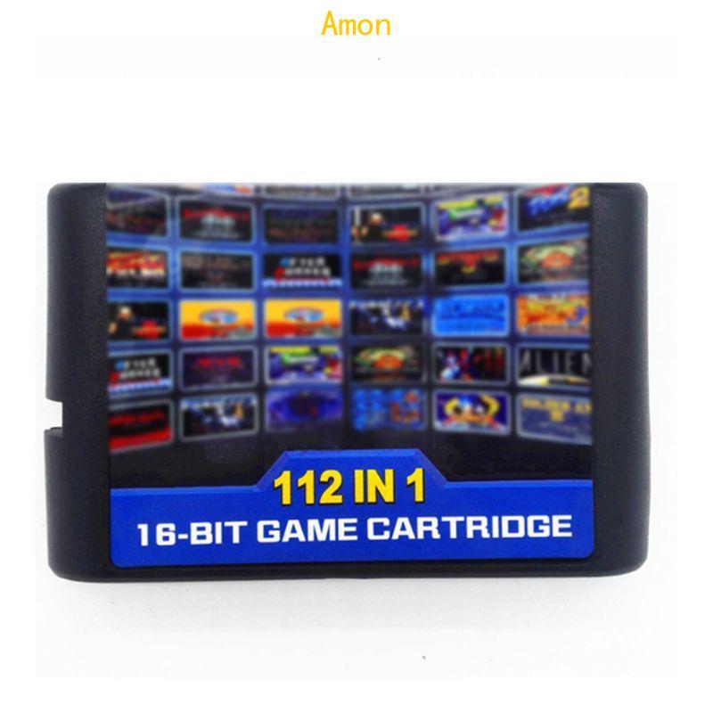 Amon Game Cartridge 112-in-1 สําหรับ Genesis MegaDrive 16 บิตตลับเกมทํางานบน PAL และคอนโซล NTSC