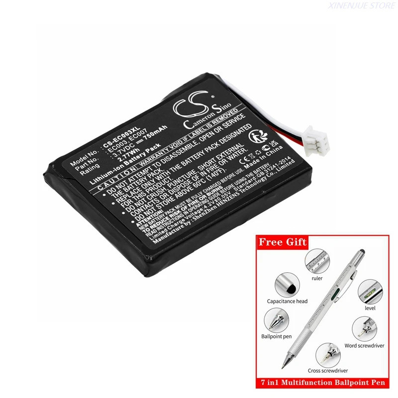 แบตเตอรี่เครื่องเล่นสื่อ EC003, EC007 สําหรับ Apple iPOD Mini 4GB, 6G, M9802, M9806, M9803, M9807, M
