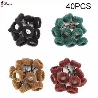 40 ชิ้นล้อขัด ลูกสก๊อตไบร์ท ลบรอยลึก แกนดอก ลูกผ้าขัดมีแกน ล้อผ้าขัด (3X25）120/180/320/400 Grit