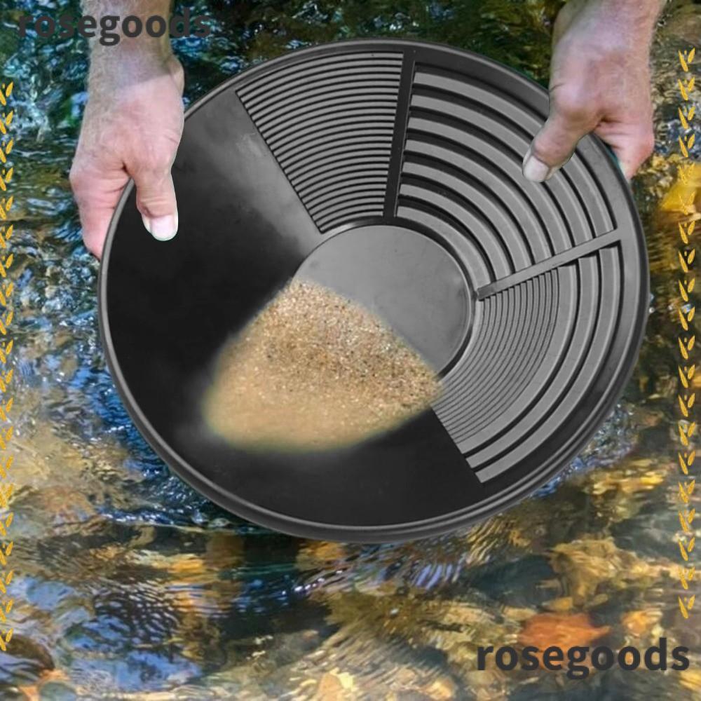 ROSEGOODS กระทะทอง, พลาสติกพร้อม Riffle Design Gold Panning เครื่องมือ, เครื่องมือตรวจสอบความจุขนาดใ