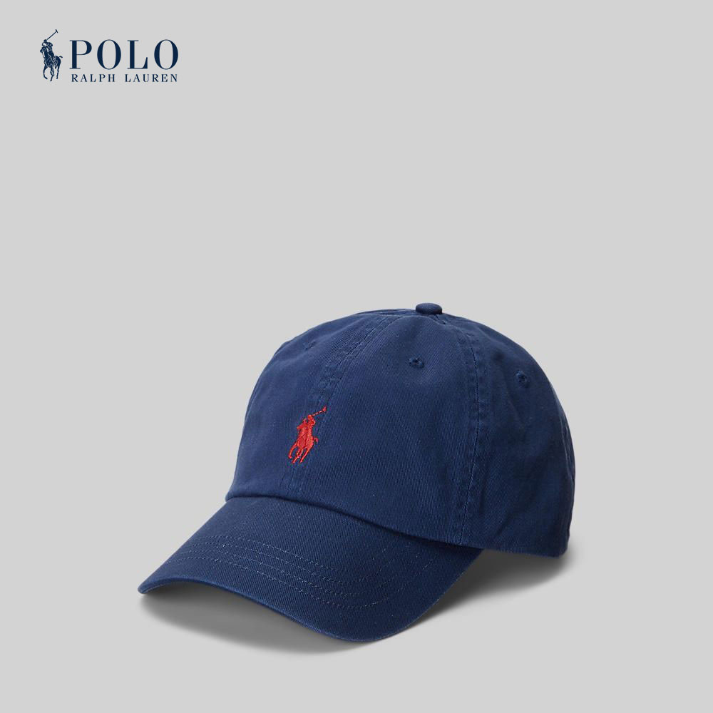 🔥【ลด 50%】Polo Ralph Lauren หมวกผู้ชาย Cotton Chino Baseball Cap รุ่น MAPOHGS0J421237 สีน้ำเงิน จัดส่งภายใน 24 ชั่วโมง