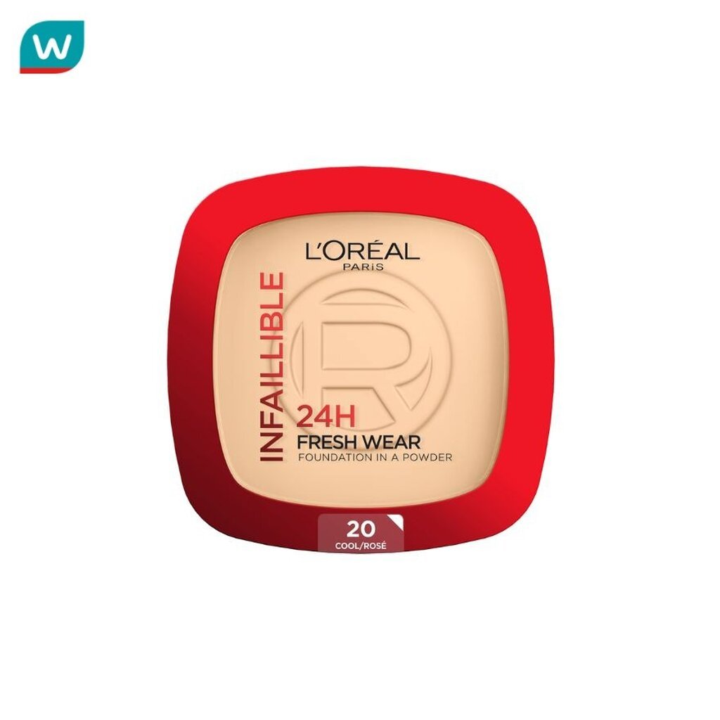L'Oreal Makeup ลอรีอัล แป้งพัฟ อินฟอลลิเบิล 24H เฟรช แวร์ พาวเดอร์ 9ก. 20 คูล