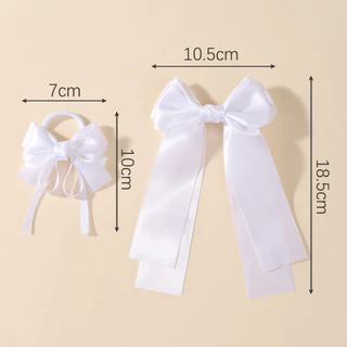 3 ชิ้นหวานสีขาว Bows กิ๊บติดผมสําหรับสาว Fresh Barrette Boutique ผ้าเต็มรูปแบบเด็ก Headwear อุปกรณ์เสริมผม