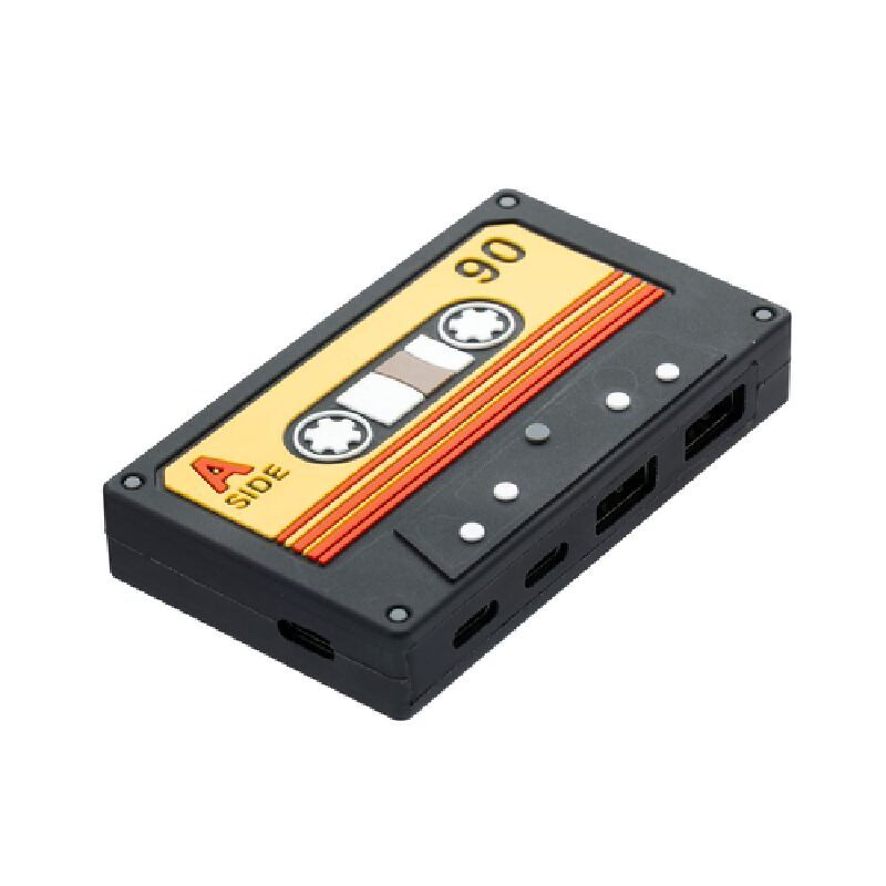 ME.STYLE อุปกรณ์ต่อพ่วง USB 4 ช่อง รูปเทปคาสเซ็ท