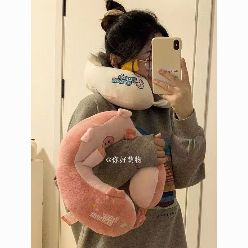 卡通可爱头枕枕头脖子颈椎靠枕飞机午睡旅行枕护办公室便携坐车Cartoon Nap Pillow Office Nap Pillow Portable Travel Neck Pillow Studen