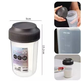 (time) 400 ML Fitness Shaker Cup สําหรับผู้ชายและผู้หญิงกีฬาโปรตีนผง Milkshake ถ้วยผสมสุขภาพและความงาม Home Goods (TH)