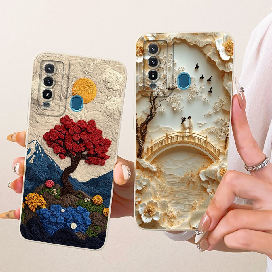 ฝาครอบป้องกันกล้องสําหรับ Itel P37 P651L / P37 Pro / Vision 2s / Vision 2 Plus P681L กรณีดอกไม้หรูหร