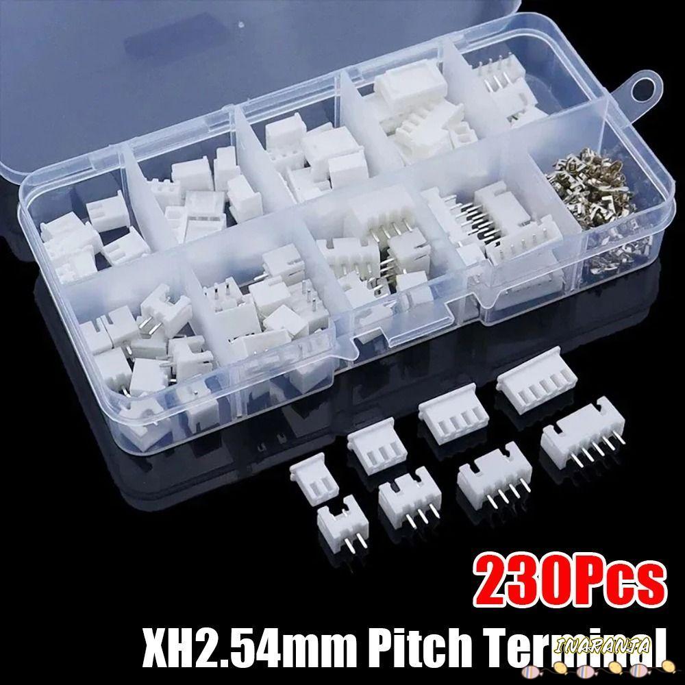 INARANJA 230 ชิ้น 2.54 มิลลิเมตร Pitch Terminal, ชุดที่อยู่อาศัย XH2.54 Pin Connector, 4 ค่า 2p 3p 4