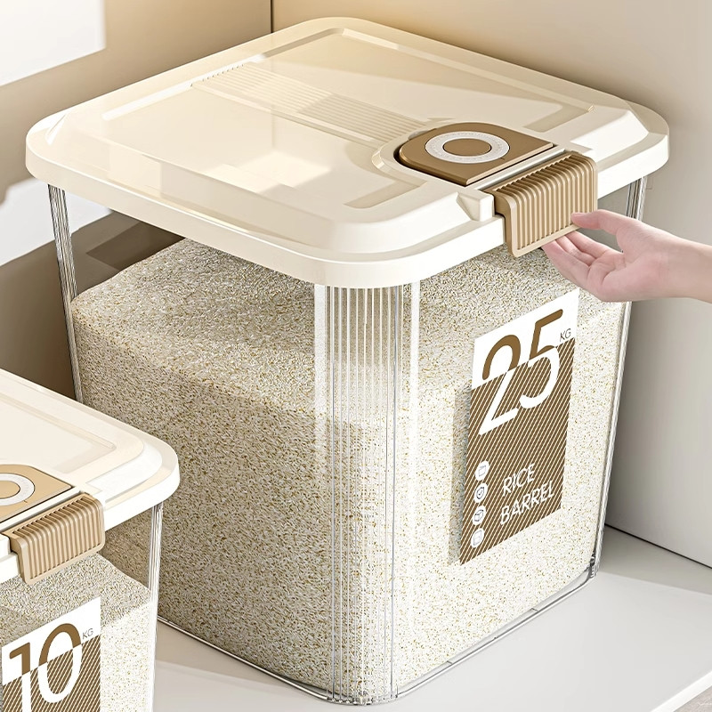 Casa กล่องเก็บข้าวสาร 5/10/15/25KG ป้องกันแมลง กันความชื้น เก็บอาหารแห้ง ใช้งานสะดวก ทนทาน