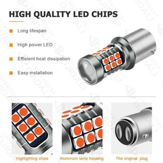 1PCS หลอดไฟ LED 27SMD 3030 1620LM 12V แบบ 1156 1157 7443 สำหรับไฟเบรค ไฟเลี้ยว ไฟท้าย พร้อมโหมด Strobe กะพริบ 5 ครั้ง สีแดง/ขาว