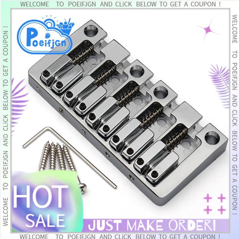 5-String Electric Bridge Flipping Saddle String Spacing 16.5MM Body Bottom Through Fix Bridge Silver