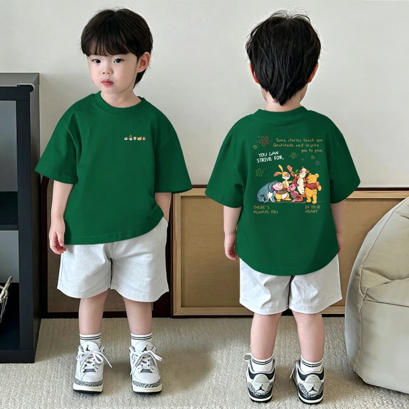 เสื้อยืดแขนสั้นสำหรับเด็ก เสื้อคอกลมพิมพ์ลายการ์ตูนทิกโก้สำหรับเด็กผู้ชาย ทันสมัยและใช้งานได้หลากหลาย