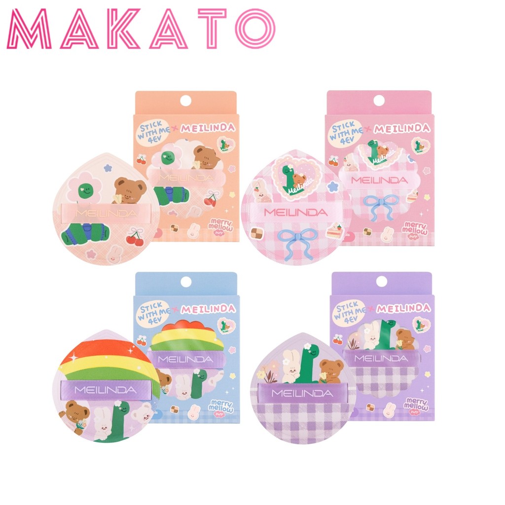 MEILINDA X STICKWITHME4EV Merry Mellow Puff เมลินดา พัฟ แต่งหน้า เนื้อนุ่ม เกลี่ย แป้ง รองพื้น