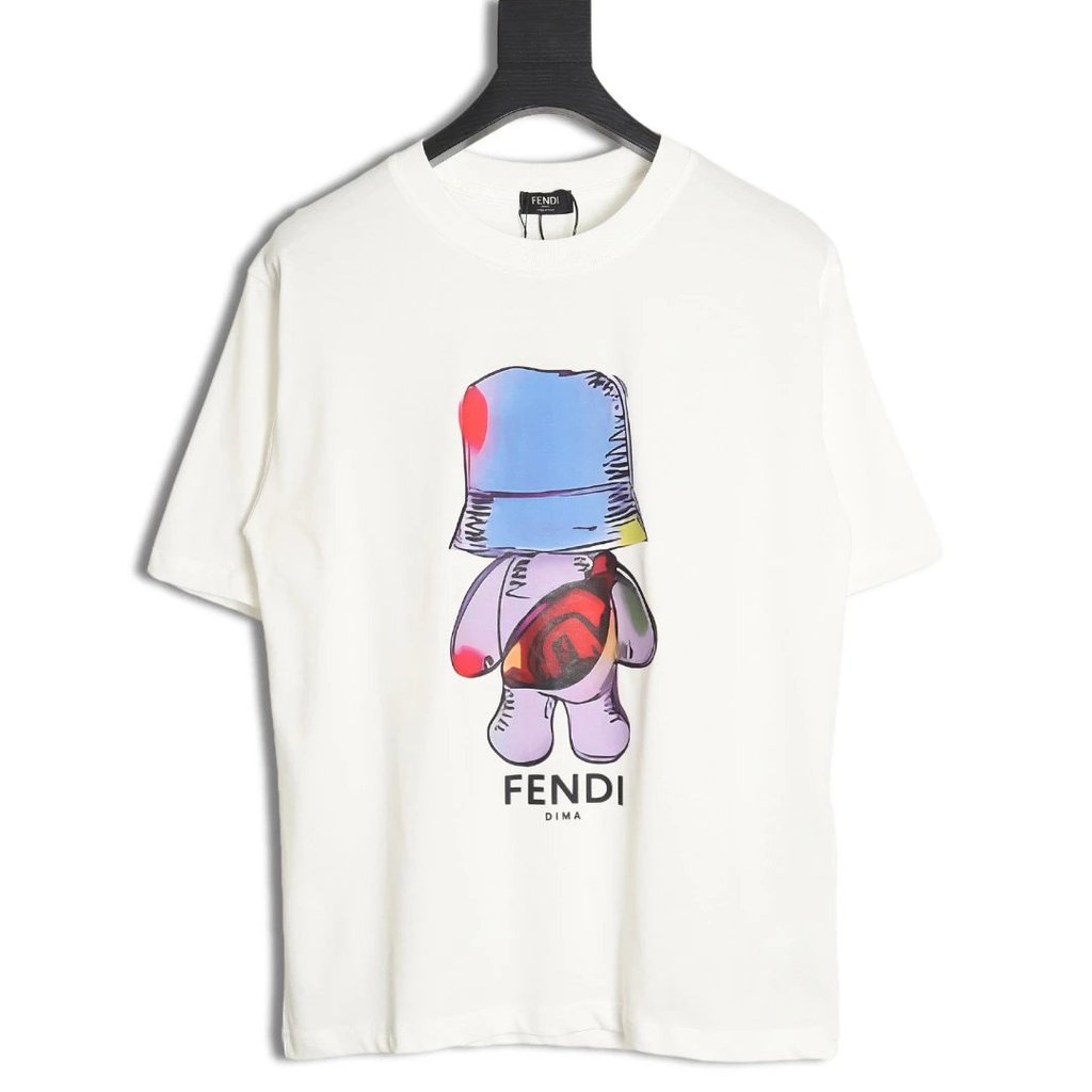 Fendi/Fendi Little Blue Hood Backpack เสื้อยืดแขนสั้นหมี