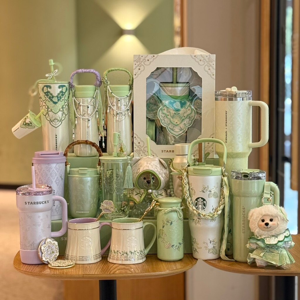 Starbucks Cup 2026 Spring Sequence Pattern Series Junior Style Fresh Ceramic Mug Stainless Steel Thermos Cup Gift Box
