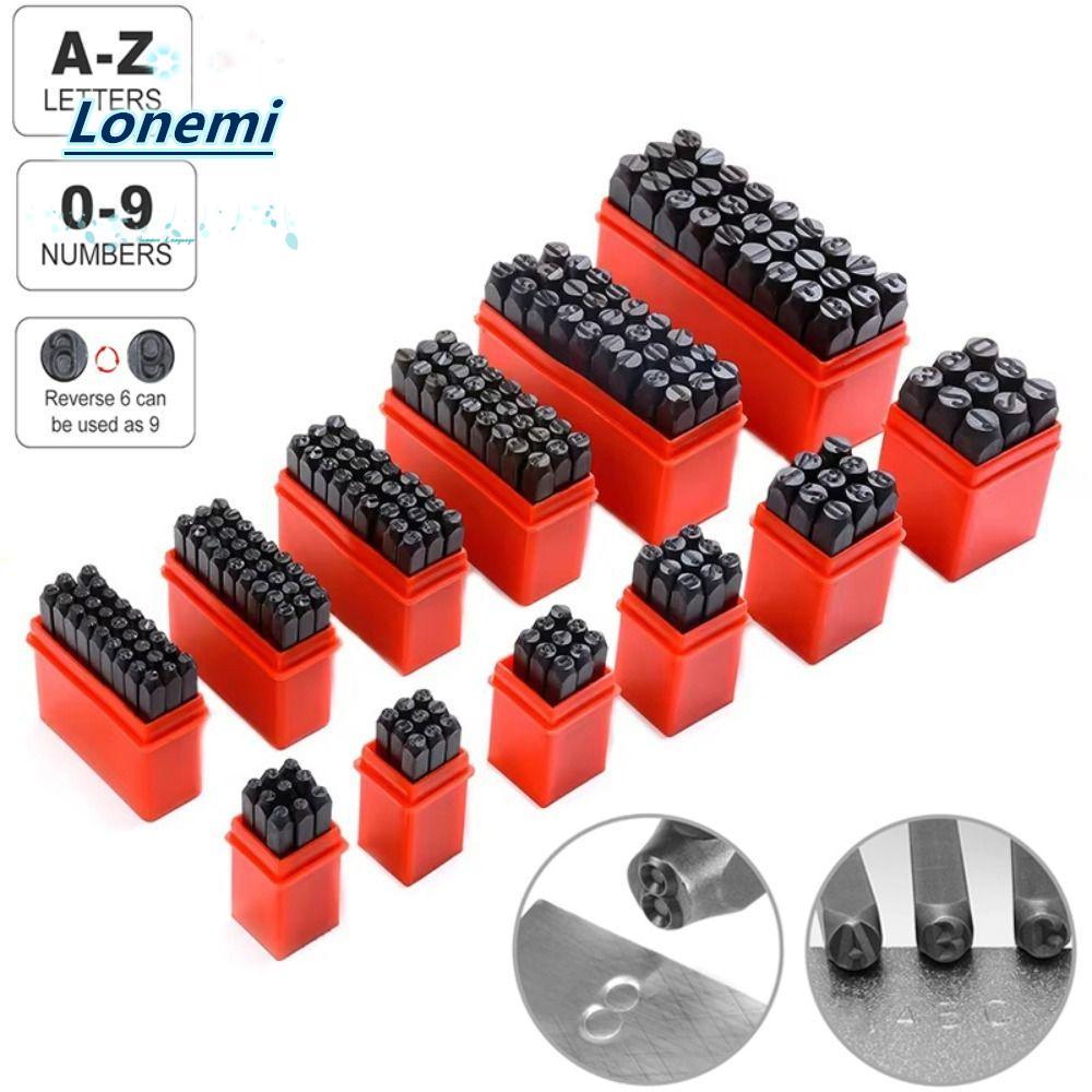 LONEMI Digital Letter Stamp, Steel 3-12.5 mm Letter & Number Stamp Punch, With Plastic Letter Stamp
