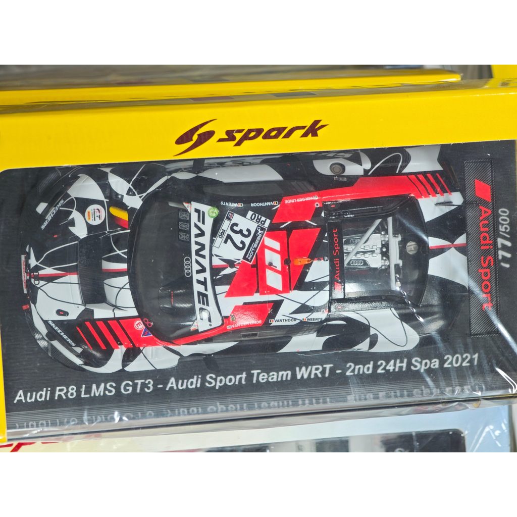 Spark 1 43 Racing รุ่น Audi R8 LMS GT3 SPA 2021 ในการจัดส่ง