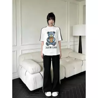 Mayura Stores No.C3665 C3648 ชุดเซ็ท2ชิ้น เสื้อ+กางเกงมีกระเป๋าข้าง ผ้ายืดนิ่มใส่สบาย ลายหมี ชุดเซ็ท เสื้อผ้าแฟชั่น