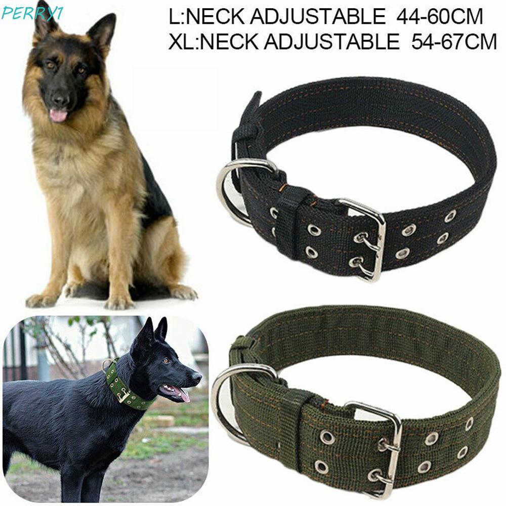 PERRY ปลอกคอสุนัข Widening Nylon Metal Buckle Training สร้อยคอหนากลางแจ้ง