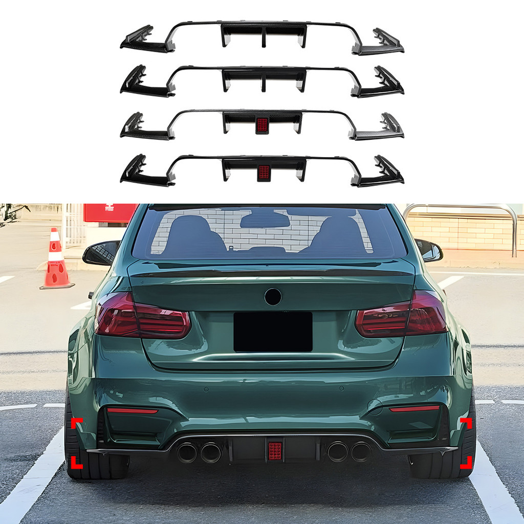 สําหรับ BMW M3 M4 F80 F81 F82 F83 2014-2019 รถด้านหลังกันชน Diffuser Body ชุดด้านหลัง Lip สปอยเลอร์อ