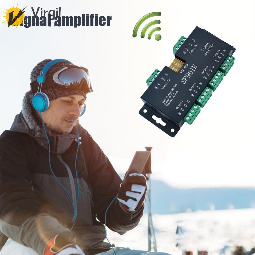 SP901E DC5-24V เครื่องขยายสัญญาณ 4CH Group Amplifier สําหรับ DMX512 Pixel LED Strip