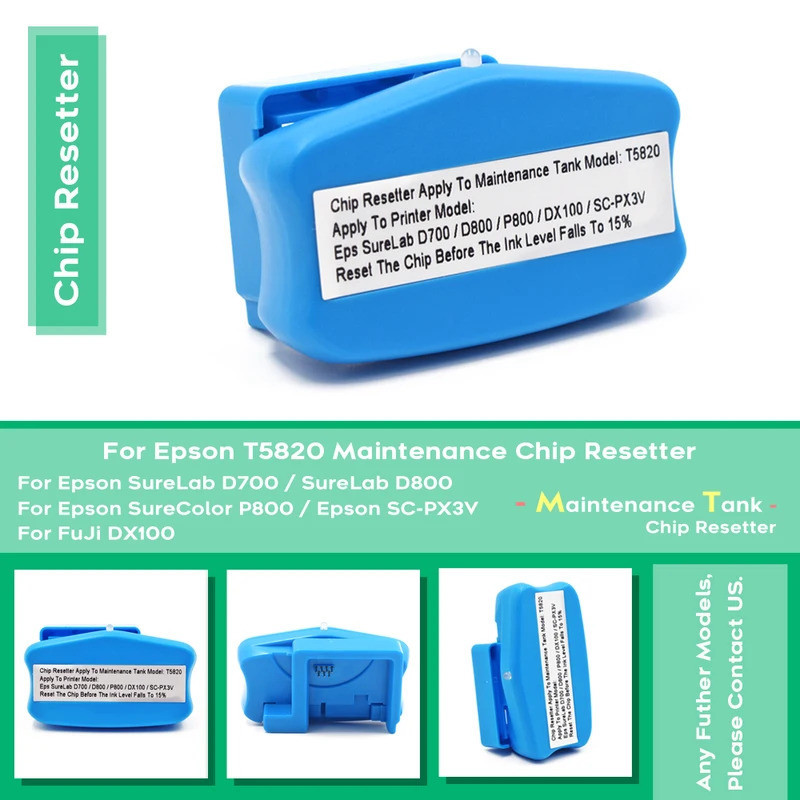 T5820 C13T5820 ตลับหมึกบํารุงรักษาชิปรีเซ็ตสําหรับ Epson Surelab D700 D800 P800 FUJIFILM DX100 เครื่