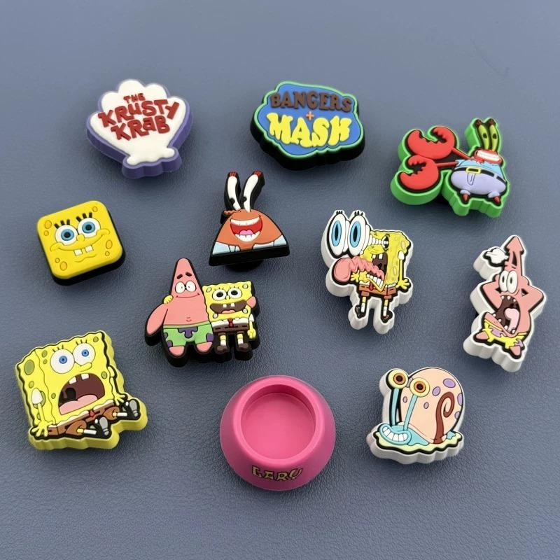 shoe charms  Spon-Bob DIY อุปกรณ์เสริม ลายดอกไม้หัวเข็มขัด ไม่เหมือนใคร