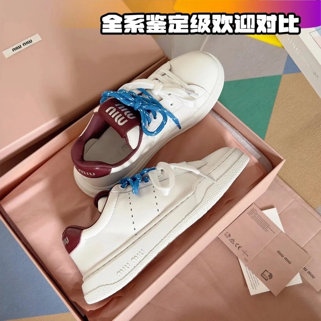 [เกรด Daigou] MiuMiu miu Training Shoes สไตล์ใหม่ล่าสุด MiuMiu Shoes miu Shoes รองเท้ากีฬาลําลอง รอง