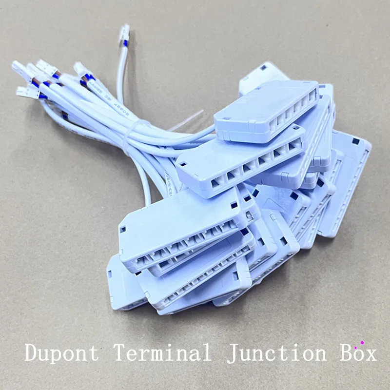 6 พอร์ต 10 พอร์ต Dupont Terminal Junction Box Hub Splitter Dupont Male Plug Cable Quick Line Connect