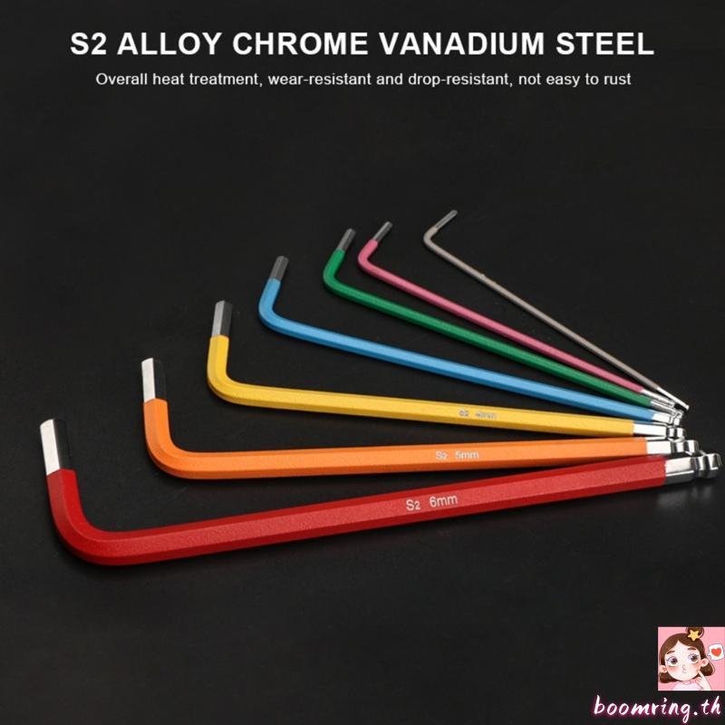 Boom 7 ชิ้น Allen ประแจเมตริกประแจนิ้วประแจ L-Wrench ขนาด Allen Key เครื่องมือ