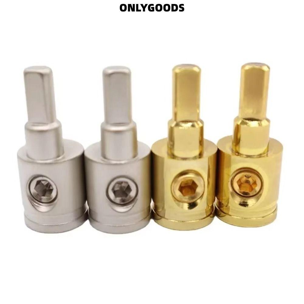 เฉพาะGOODS ขั้วต่อเครื่องเสียงรถยนต์, 0GA 4GA 8GA Gold Silver Car Speaker Wire Terminal, ทองแดงบริสุ