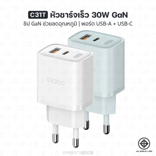 [ส่งไว] Eloop C31T หัวชาร์จ 30W PD QC 3.0 อแดปเตอร์ Type C USB Fast Charge GaN Charger Adapter ชาร์จเร็ว