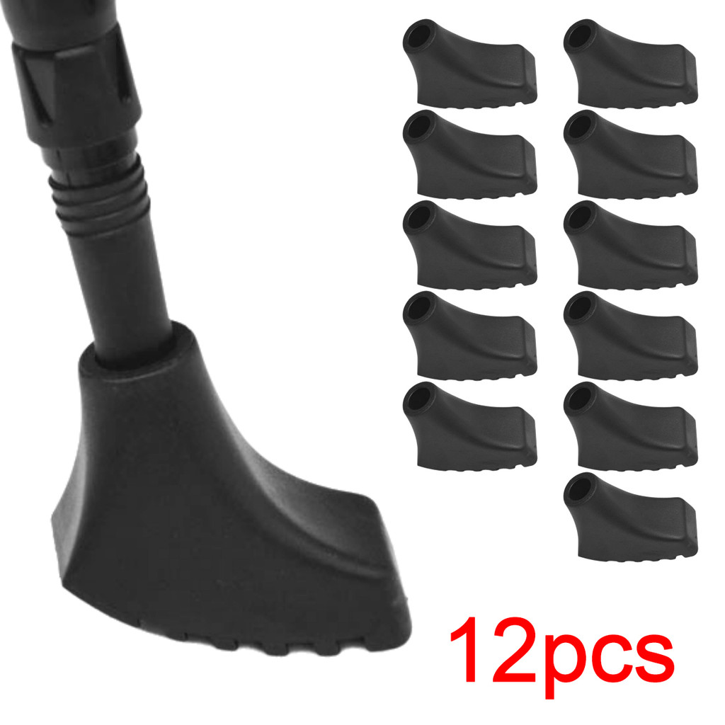 Layanmax12 ชิ้น/6 คู่ Nordic Walking Pole Trekking Pole Tip Protectors แผ่นยางบัฟเฟอร์เปลี่ยนเคล็ดลั