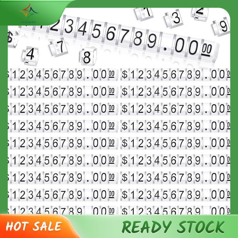 [luxiang.th] 50 ชุด Display Cube ป้ายราคาจํานวนบล็อกตัวอักษรปรับ Dollar Stand Small Kit Counter