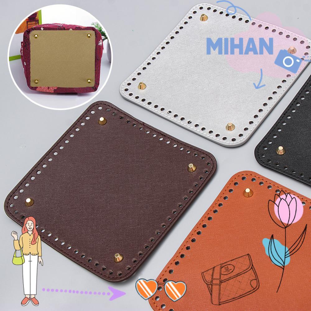 MIHAN Square Bag Bottom Handmade Crochet Bag DIY หนัง PU