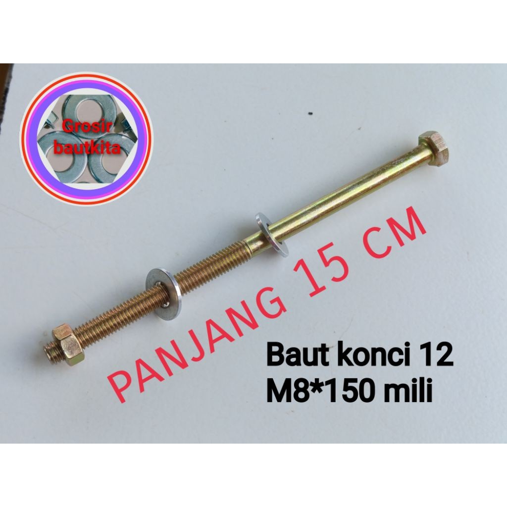 1 PAIR OF 12, M8*150 BOLTS, 12 BOLTS, 15 CM LENGTH, 12 KEY HEXAGONAL BOLTS, M8*150 MILI BMK UNIVERSA