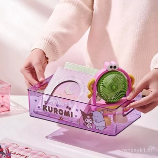 Kuromi กล่องเก็บของโปร่งใสอะคริลิค Sanrio กล่องเก็บเครื่องสําอางเครื่องเขียน Tidy-up