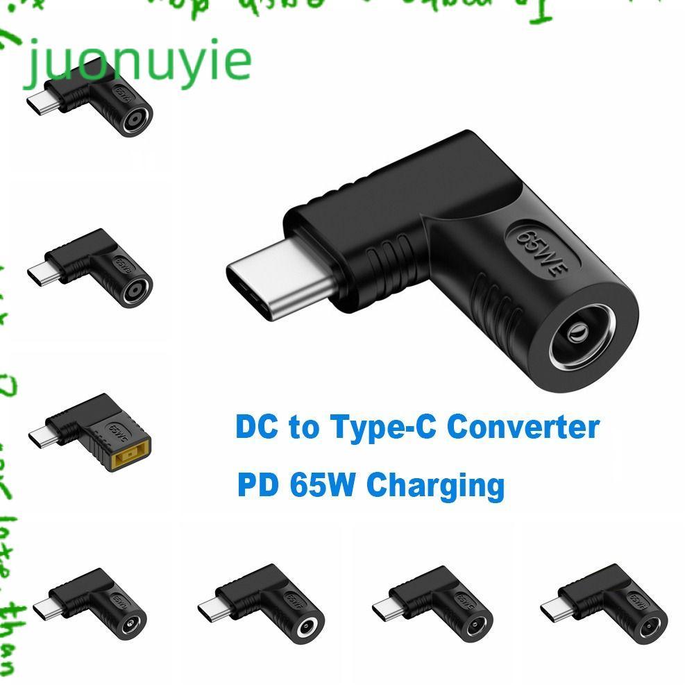 JUONUYIE DC to Type C Converter 5v 9v 12v USB C Connector ปลั๊กสี่เหลี่ยมเครื่องชาร์จแล็ปท็อปสําหรับ