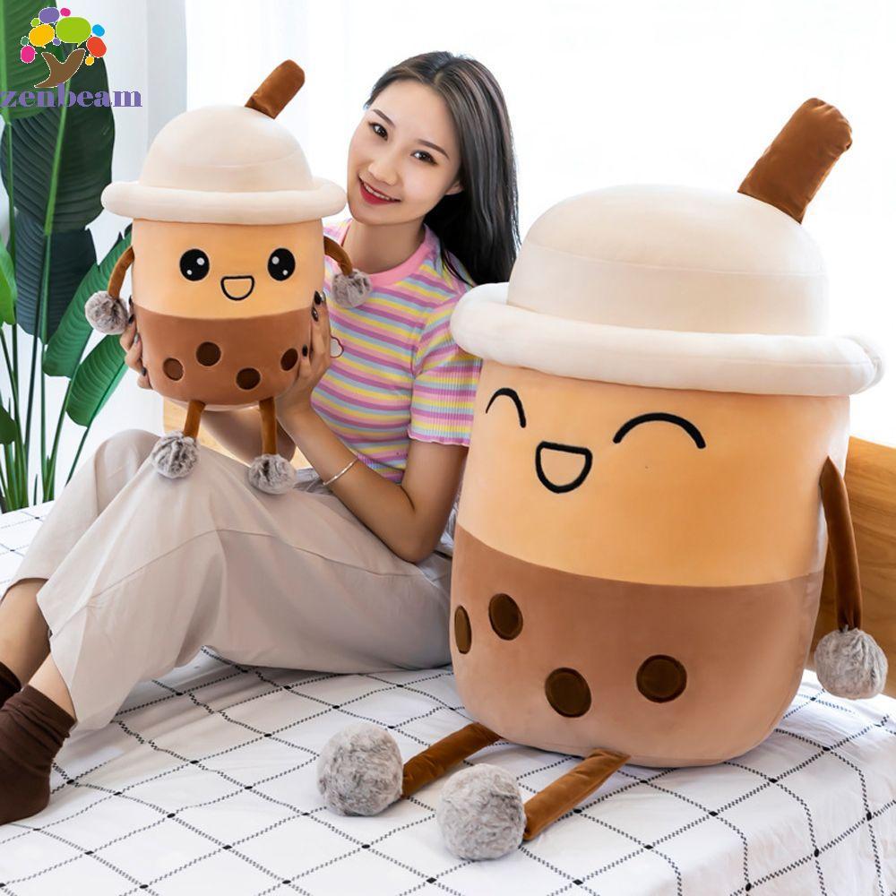 ZENBEAM Bubble Milk Tea Plushie การ์ตูน 20/30/40 ซม.หมอนตุ๊กตาน่ารัก Kawai เด็กของขวัญการ์ตูนผลไม้ชาถ้วยตกแต่งบ้าน Bubble Milk Tea ตุ๊กตา