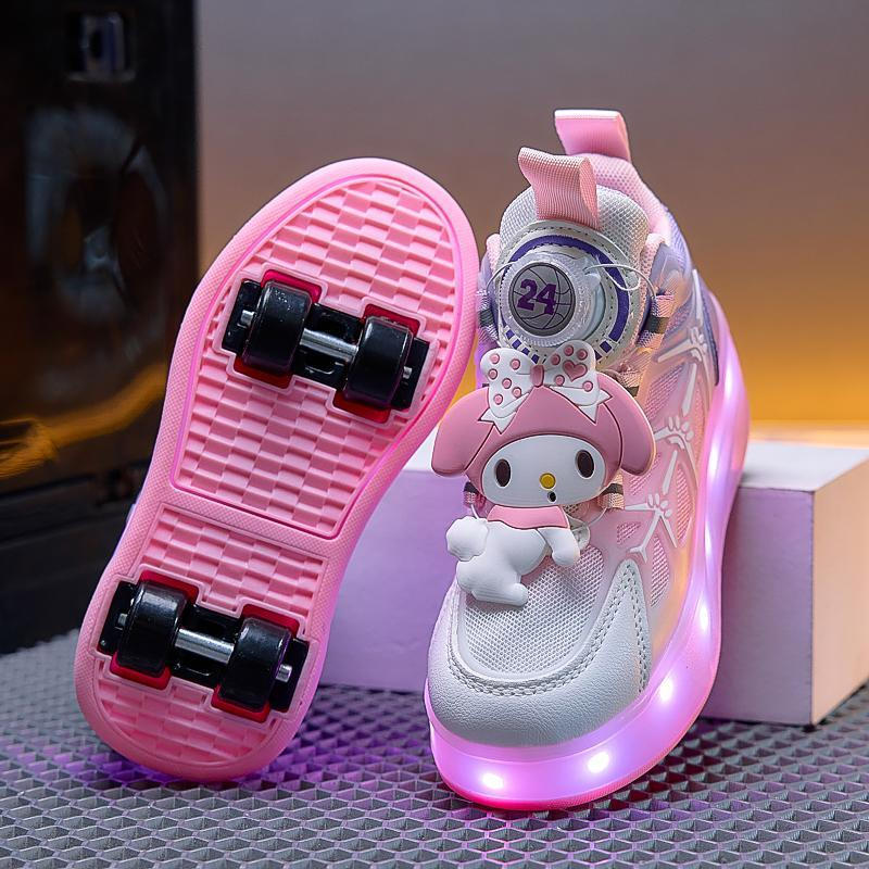 LED Roller Skate สําหรับเด็กชายหญิง Light Up รองเท้าผ้าใบล้อที่ถอดออกได้ชาร์จกระพริบล้อรองเท้าขนาด 2