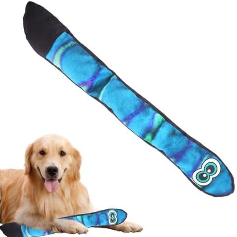 Snake Dog Toy - Breeds Long Dog Toy, Blue Rainbow Pet Snake | Comfortable Plush Puppy Toys with Sque