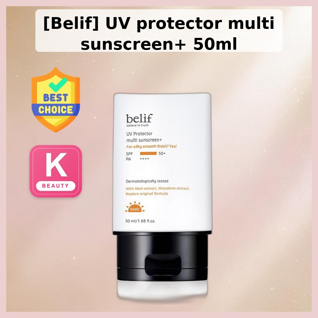 [Belif] UV protector multi Sunscreen+ 50ml / ครีมกันแดดเกาหลี SPF50 / สูตรบางเบา / ของแท้ 100% โดย M