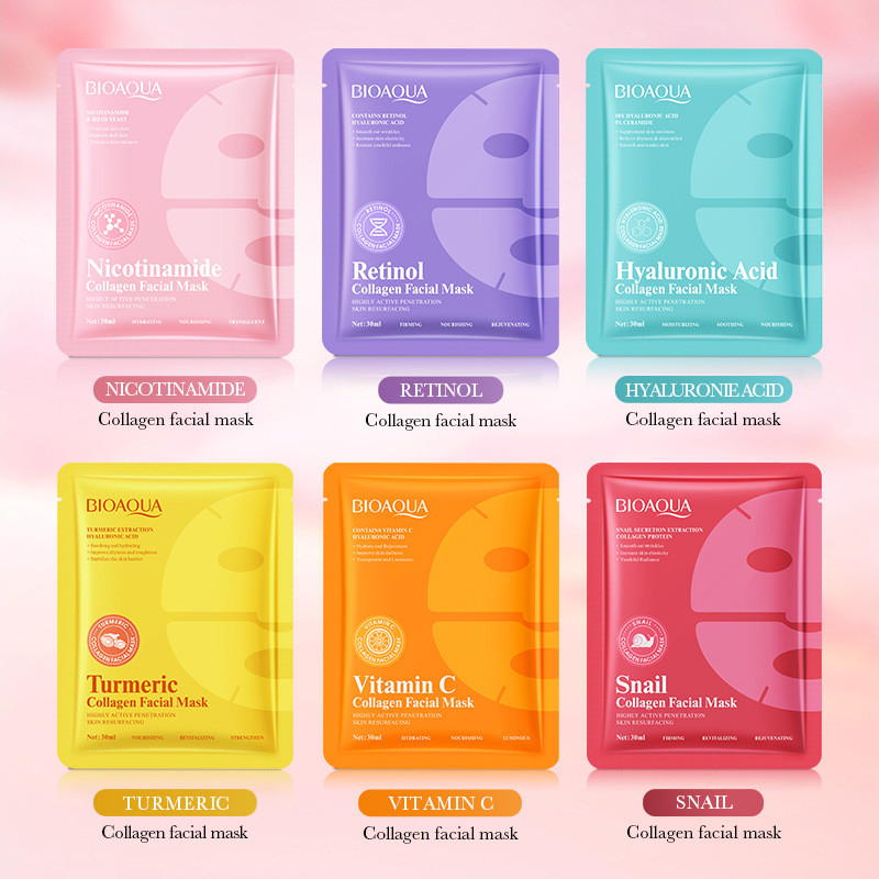 พร้อมสต็อกภาพจัดส่งด่วนความงามการจัดแยกคอลลาเจน Water Gloss Mask Upper Lower Segment Mask Moisturizi