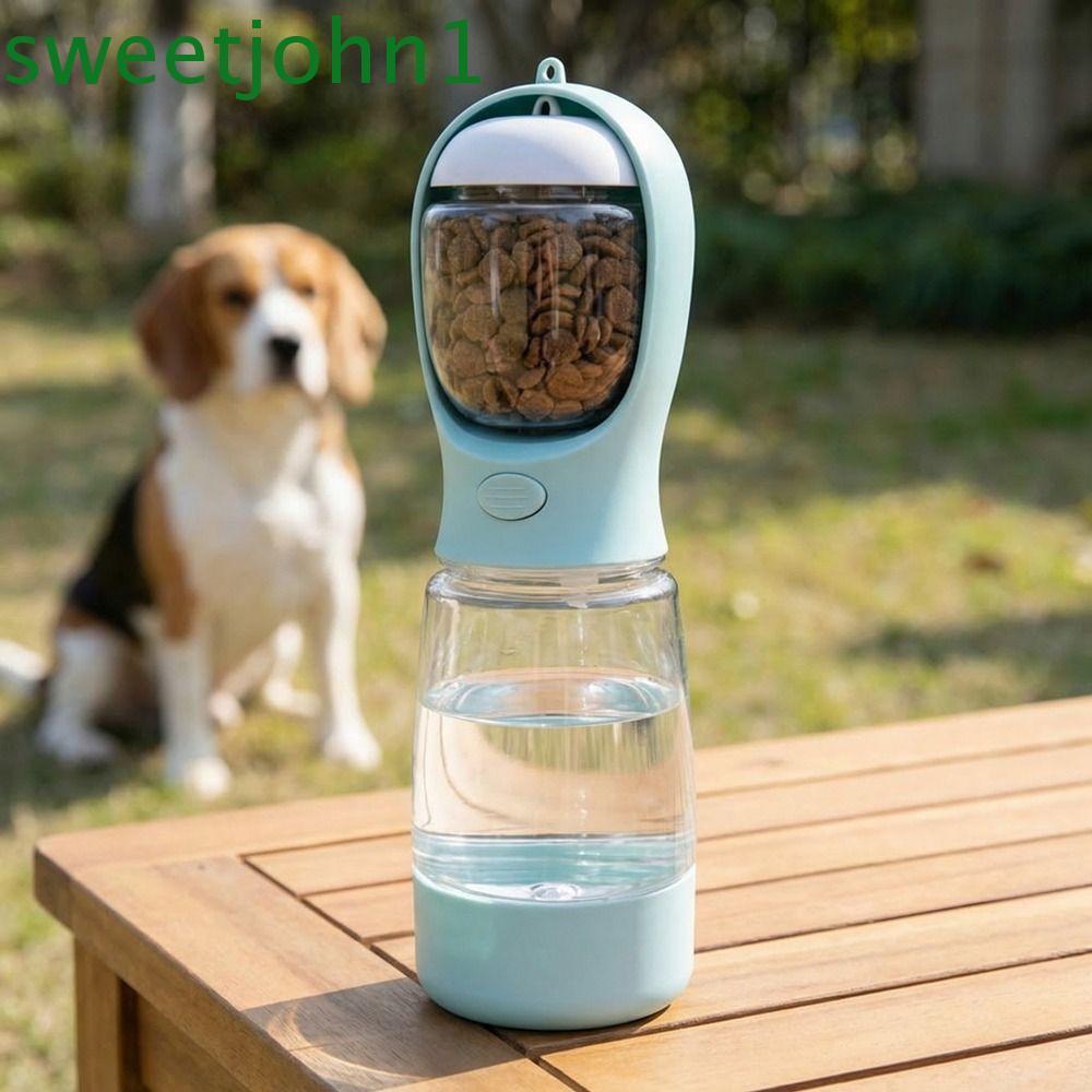 SWEETJOHN Pet Outdoor Companion Cup, Leak Proof 3 in 1 Dog Food Dispenser, Travel Pet Cup Plastic Po