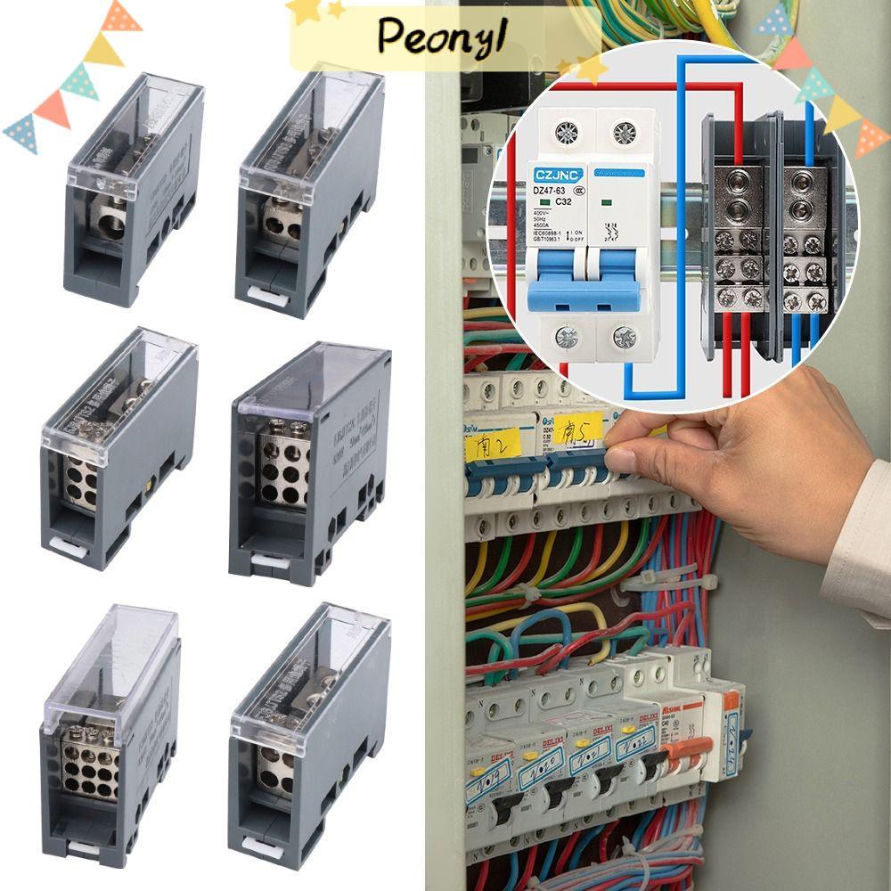 PEONY Din Rail Terminal Block, ABS/ทองแดงหนึ่งในหลายออกกล่องกระจาย,ขั้วต่อสายไฟคุณภาพสูง Universal 150A สายไฟสําหรับเบรกเกอร์