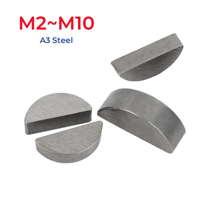 GB1099 M2 M2.5 M3 M4 M5 M6 M8 M10 A3 เหล็กครึ่งรอบ Crescent C-Shaped Pin Key แบนกึ่งวงกลม Half-Moon 