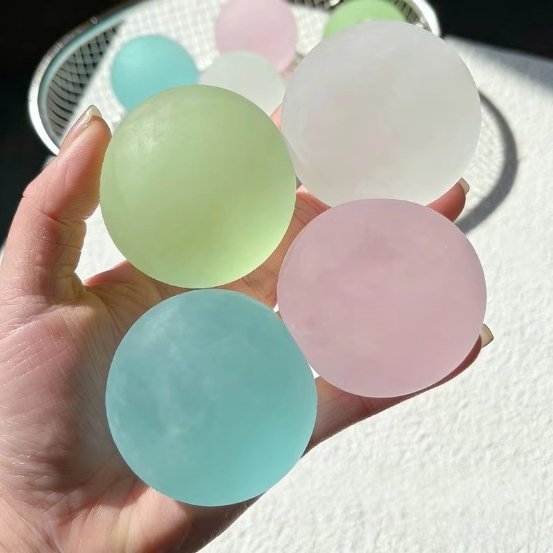 Squishy Blue Maltose Fidget ของเล่นสีชมพู Mochi Sensory Squeeze ของเล่นมะพร้าวน้ํามัน Ball Slow-rebound Decompression ของเล่น X-mas ของขวัญ