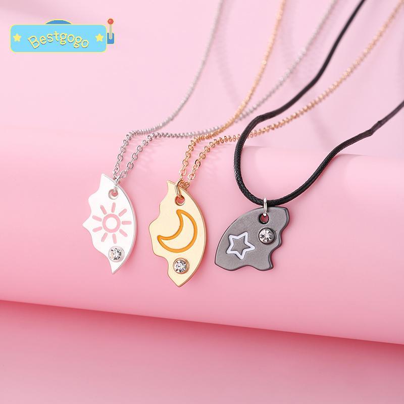 [Bestgogo-t] 3 ชิ้น/เซ็ต Sun Moon Star จี้ Nelace เพื่อนที่ดีที่สุด Bff มิตรภาพคู่ Nelace เครื่องประดับแฟชั่น